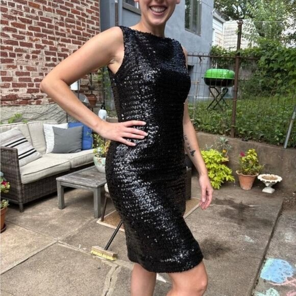 Vintage 1960s Black Sequin Cocktail Dress – Parade New York - Picture 2 of 10